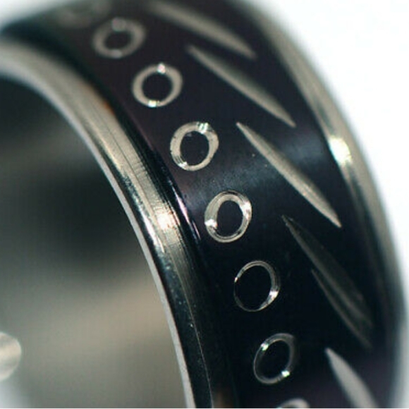 Fidget Ring - NEW - Tribal Silver Band Ring Sz 9 - Picture 4 of 7